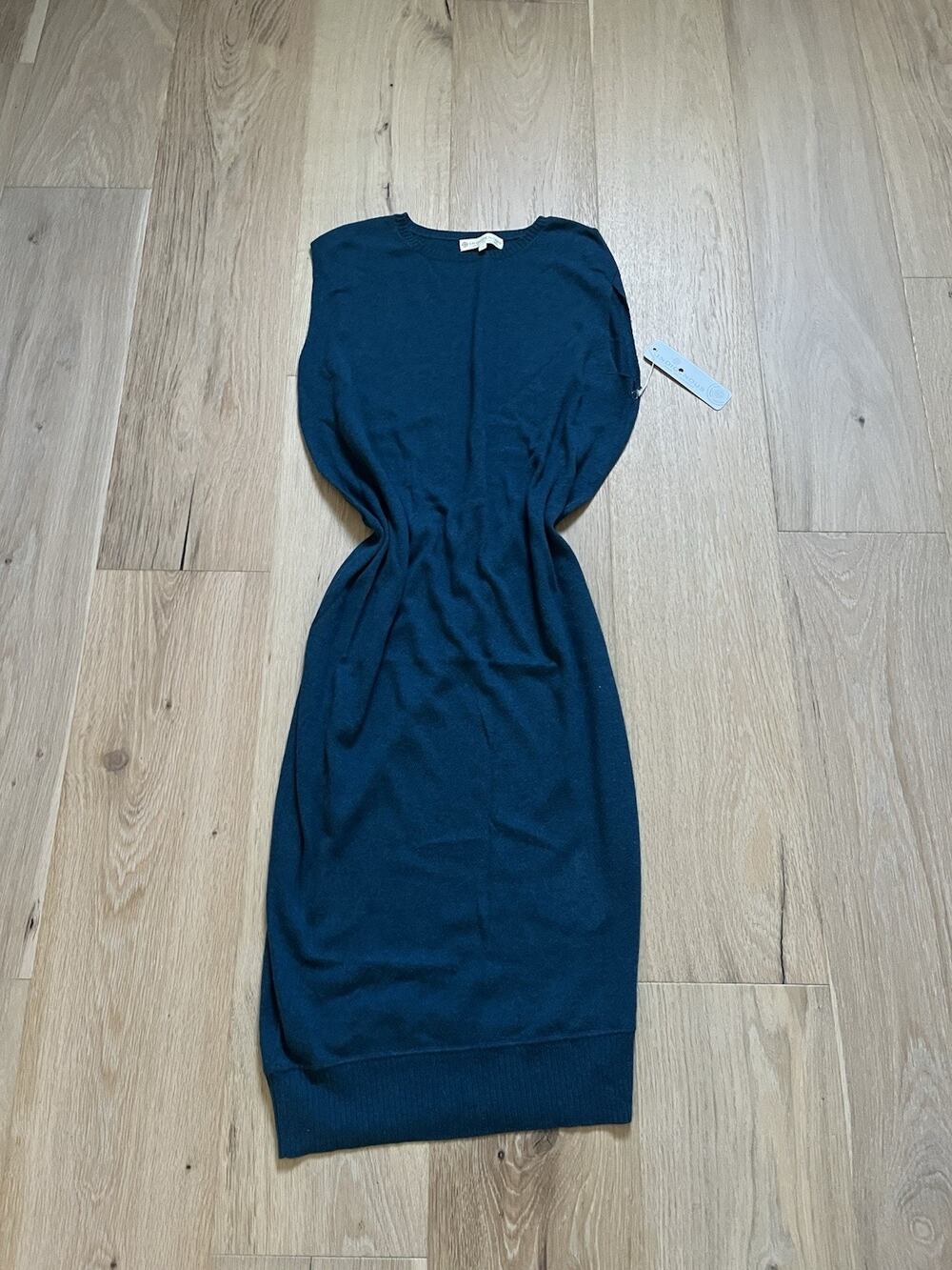 NWT! Indigenous Sleeveless Knit Draped Midi Sweater Dress M 100% Organic Cotton